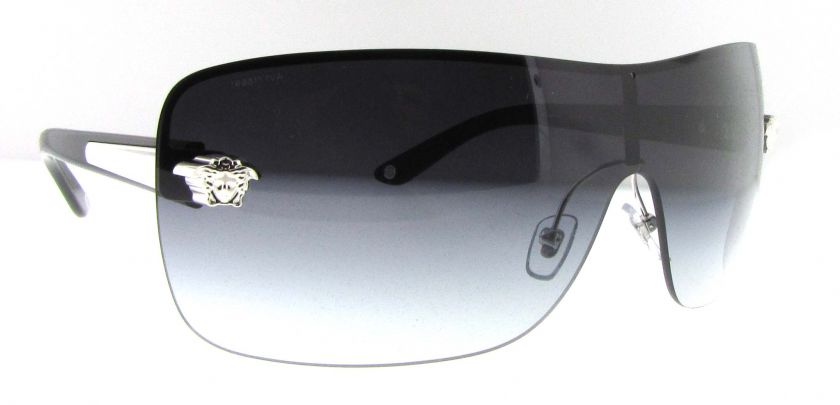 VERSACE VE 2119 1000/8G SILVER/BLK DESIGNER SUNGLASSES 725125718974 