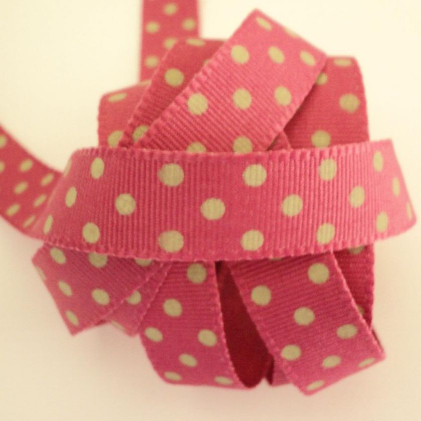 3m ROLL RETRO FABRIC RIBBON   DOTS SPOTS GINGHAM GROSGRAIN CHRISTMAS 