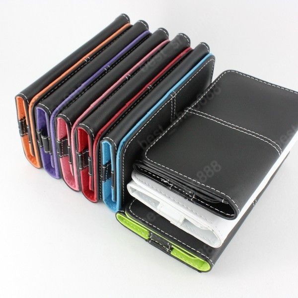 20pc/lot Wallet Case For iPhone 4G PU Flip Leather Skin Card Slot 