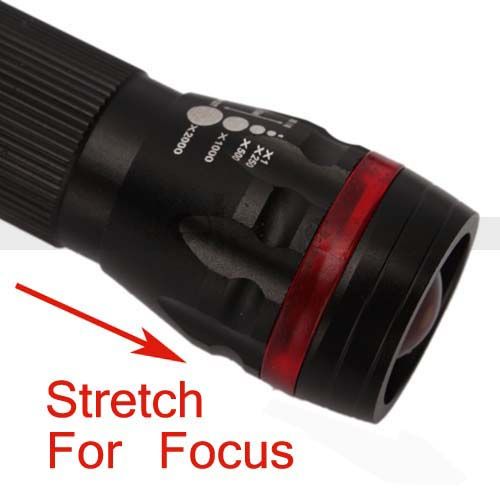 CREE LED Focus Zoomable Adjustable 3 Mode Flashlight Torch 200 Lumen 