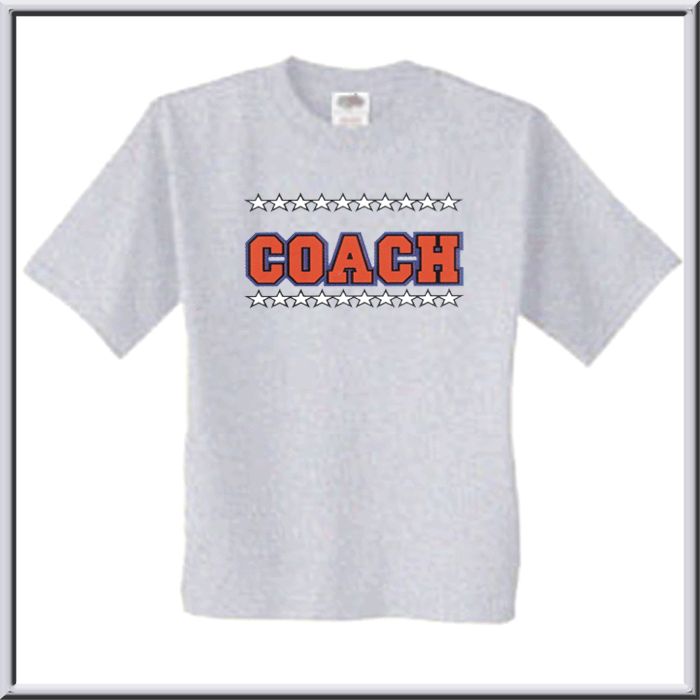 Coach With Stars Sports 100% Cotton T Shirt S,M,L,XL,2X,3X,4X,5X 14 