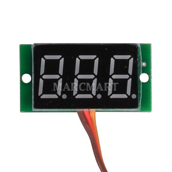   99V Voltmeter Green Three 0.36  LED Display Panel Volt Meter  