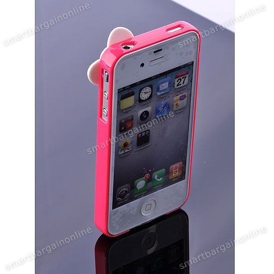   Hellokitty Bow Red Frame Cover Case For Apple iphone 4S 4G  