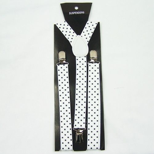 Men’s polka dot clip on Unisex suspenders braces BD852  