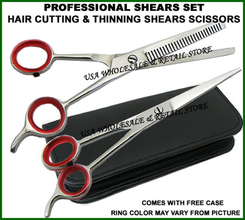 Hair Cutting + Thinning Shears Scissor FREE Case 51JP  