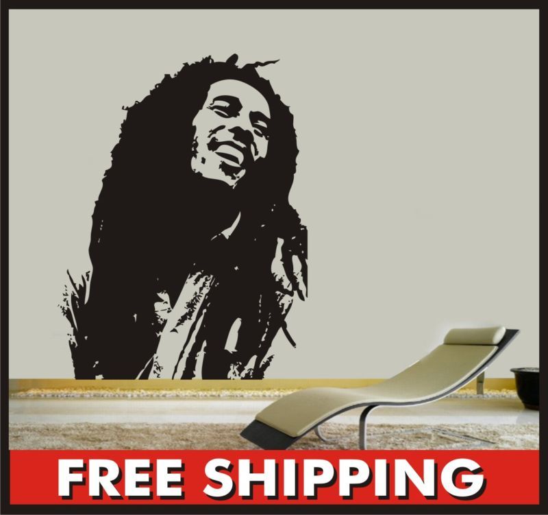 Viny Wall Bob Marley Decal Sticker huge decoration home  