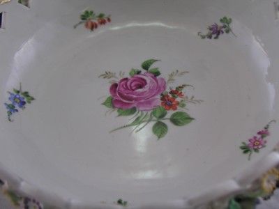 ANTIQUE GERMAN PORCELAIN SCHIERHOLZ DRESDEN/ THURINGIA FLORAL BOWL 