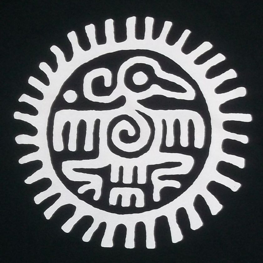 Ancient Thunderbird Mayan Aztec Black Crew T Shirt  