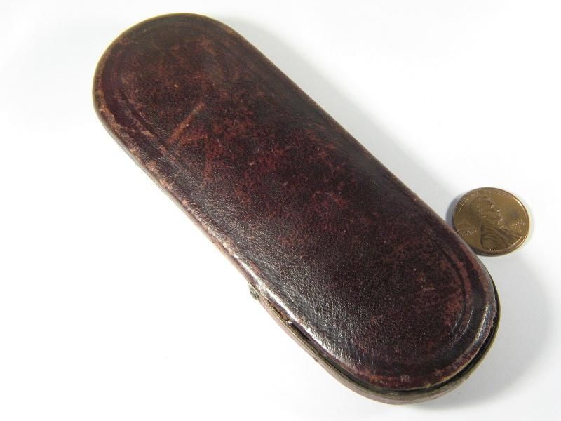 ANTIQUE ENGLISH SPECTACLES GLASSES BOX CASE c1900  