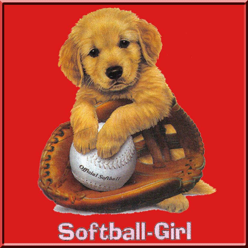 Softball Girl Golden Retriever Puppy Dog WOMENS RIBBED TANK TOPS S,M,L 
