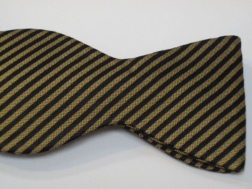 Silk Gold/Black Thin Stripe Bow Tie   Alpha Phi Alpha  