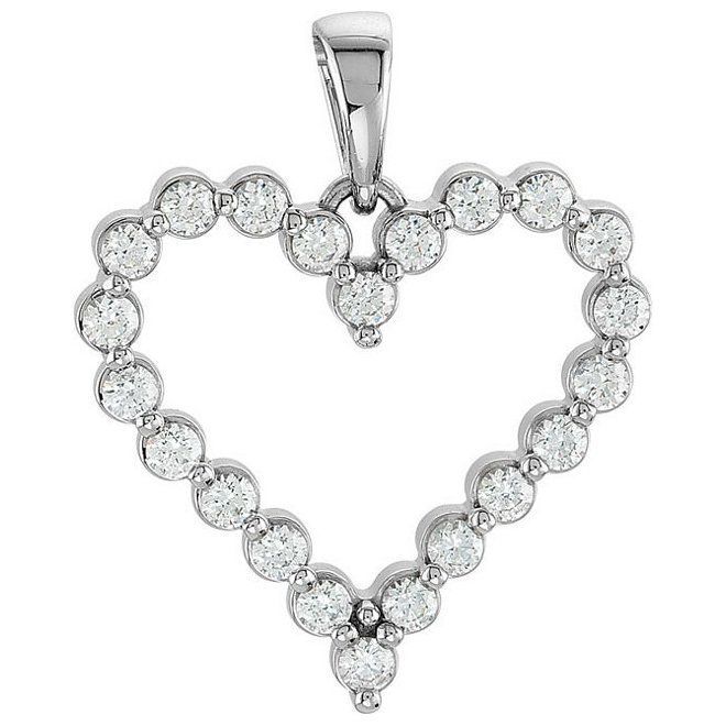 66 Ct Moissanite Heart Pendant  