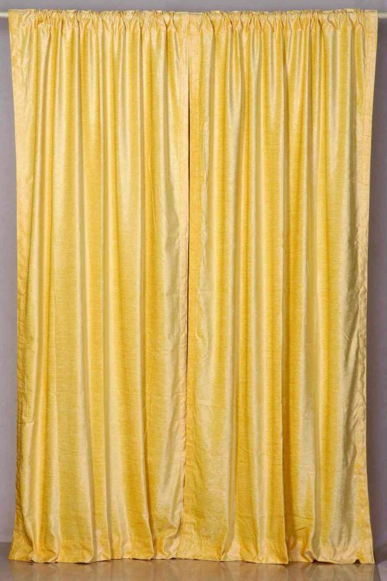 Yellow Velvet Curtains / Drapes / Panels Rod Pocket  