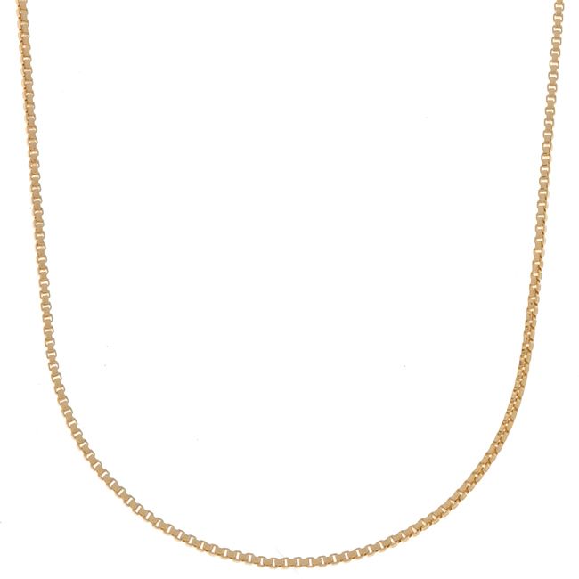 18k Gold over Silver Box Chain Necklace 16 inch  