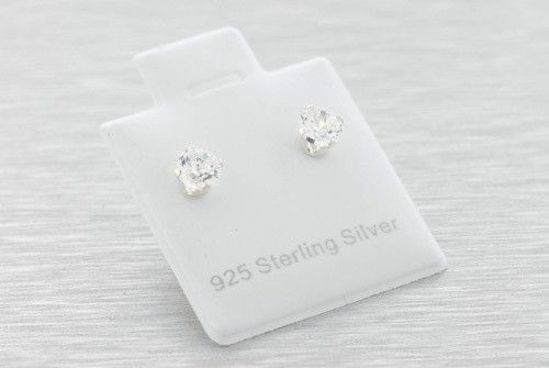   SILVER 4MM ROUND CUT SIMULATED LAB DIAMOND EARRINGS MENS STUDS  