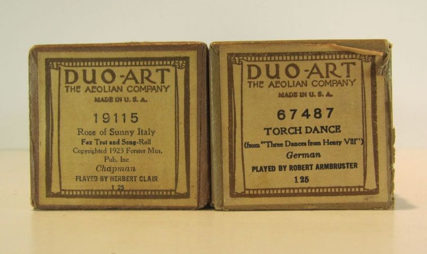 Player Piano Roll 2 Duo Art Aeolian 67487 Torch Dancer 19115 Rose 