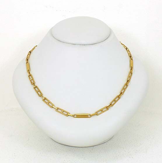 LONG 18K SOLID GOLD 35 LONG LINK CHAIN NECKLACE  