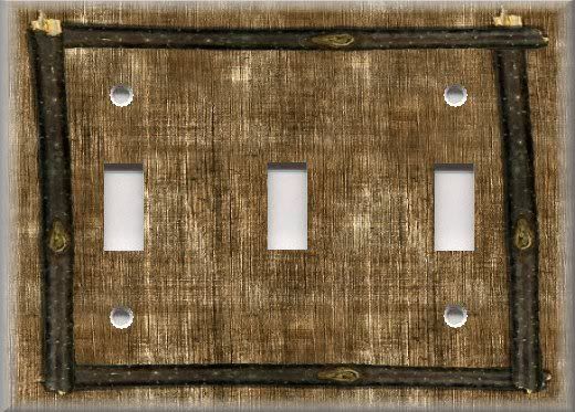 Light Switch Plate Cover   Framed Design   Image Of Rustic Wood  