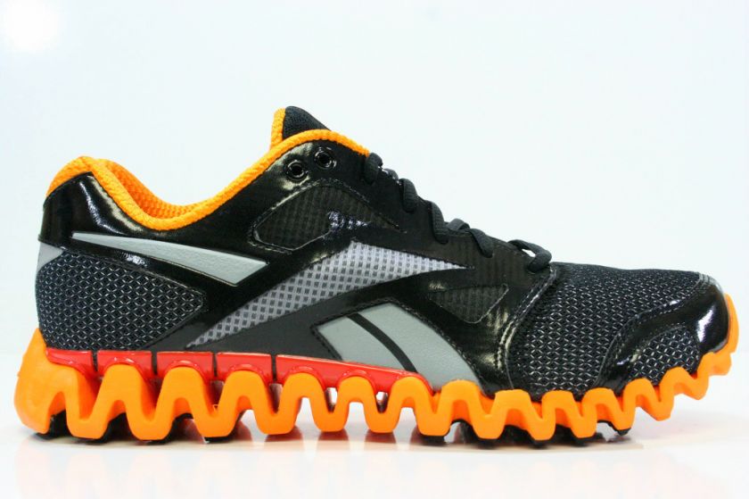 REEBOK ZIGNANO FLY 2 BLACK ORANGE SILVER ZIG TECH ZIGTECH RUNNING Sz 8 