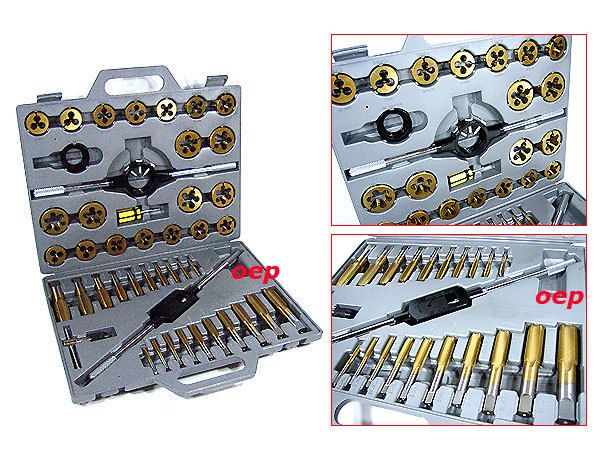 45 PCS METRIC TITANIUM TAP AND DIES TUNGSTEN STEEL CASE  