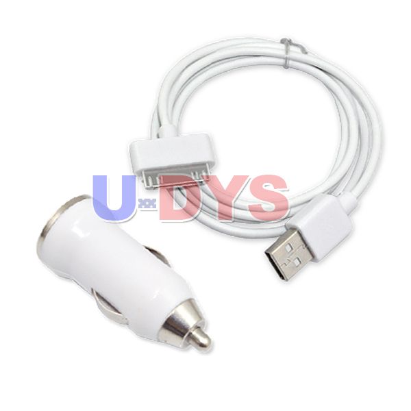 USB Car Charger Adapter + Cable For iPod iPhone 3GS/4  