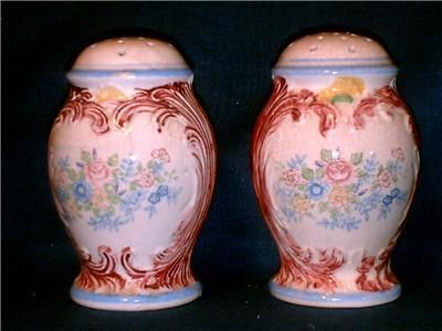 Vintage Salt Pepper Shakers Japan Floral Rose Large  