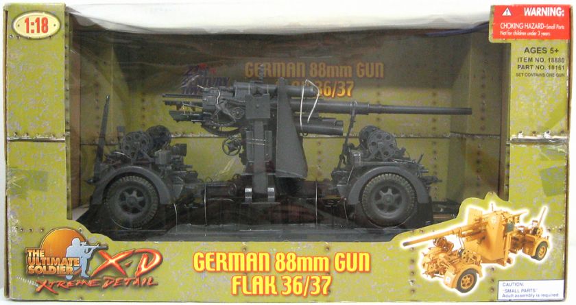 Ultimate Soldier XD 1/18 Scale WWII German Grey 88mm Flak 36/37 Gun 