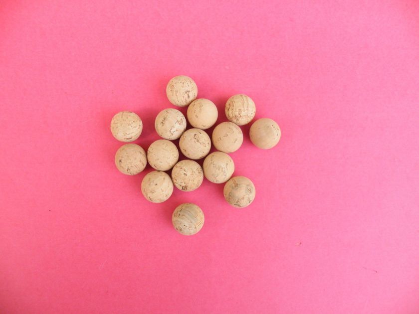 15 NATURAL CORK BALLS 1 DIAMETER  