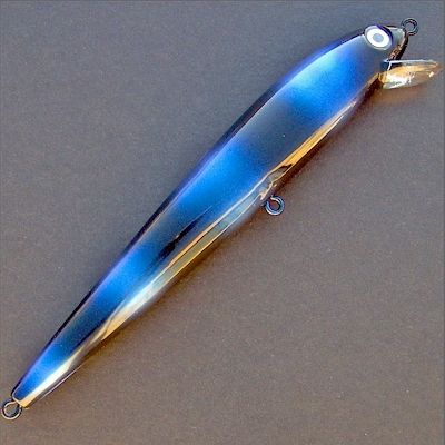 Striper Minnow ~ Dark Blue Eelskin ~ No Hooks  