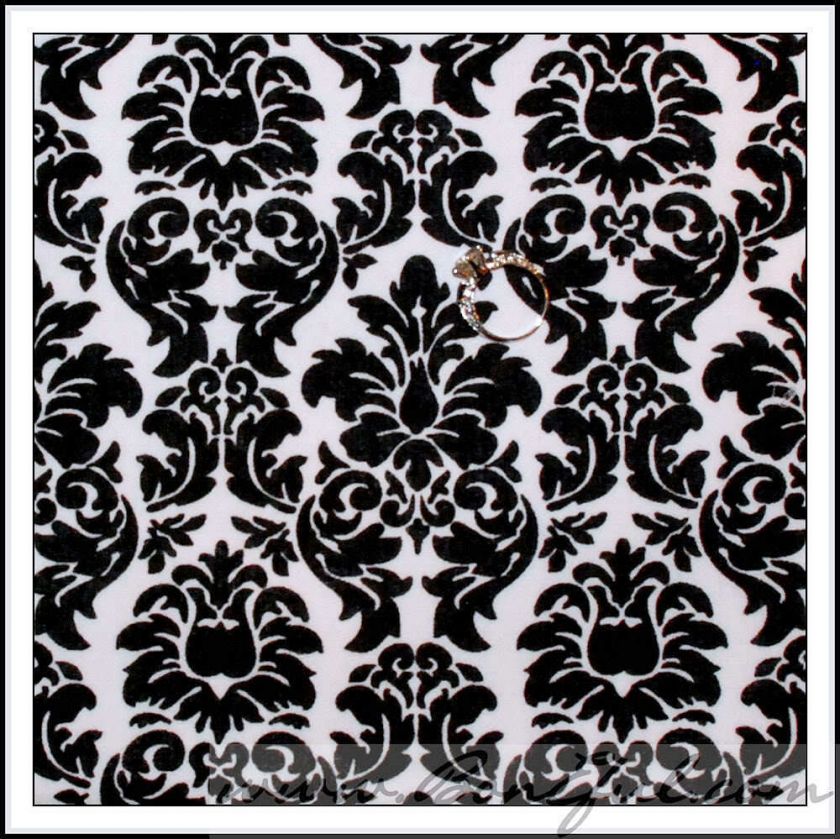  Fabric Black Retro Toile Damask VTG B&W Flower Decor Cotton White 