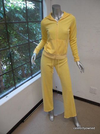 Juicy Couture Canary Yellow Zip Up Sweat Suit M/P  