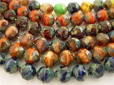 8mm Czech Picasso F. P. Baroque Beads (24) *You Pick*  