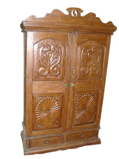 Colonial India Antique Armoire Cabinet Teak 66x37  