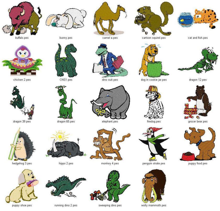 CARTOON CRITTER COLL   LD MACHINE EMBROIDERY DESIGNS  