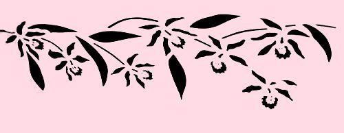 ORCHID STENCIL ORCHIDS FLOWERS BRANCH STENCILS BORDER TEMPLATE NEW 18 