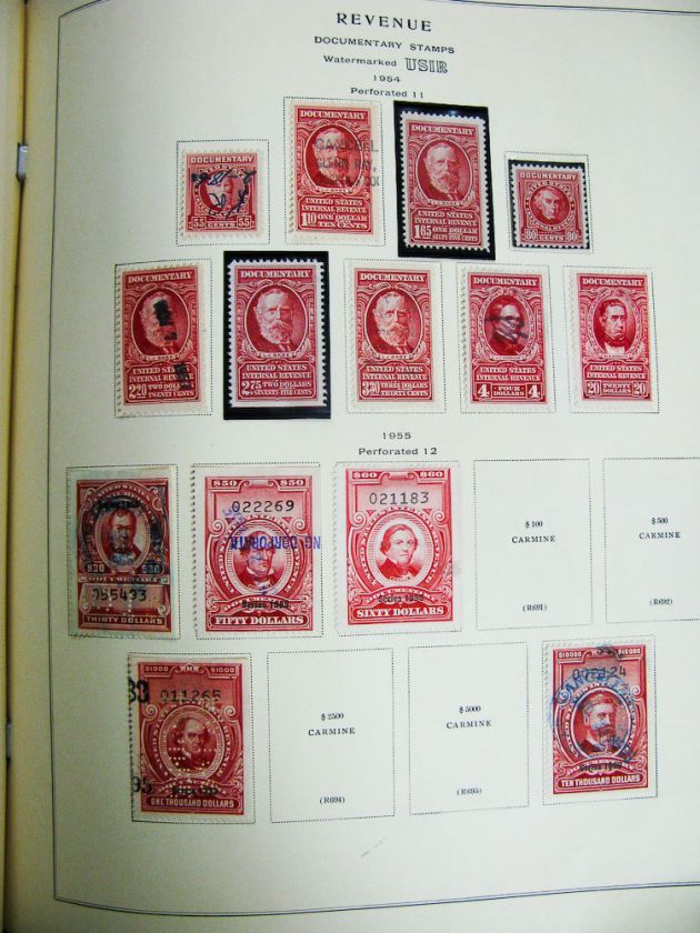 US Stamps Revenue Choice Early Collection Cat $12,000  