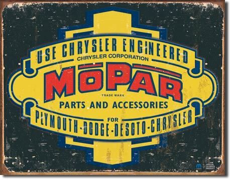 MOPAR TIN SIGN Chrysler Parts metal vintage logo 1314  