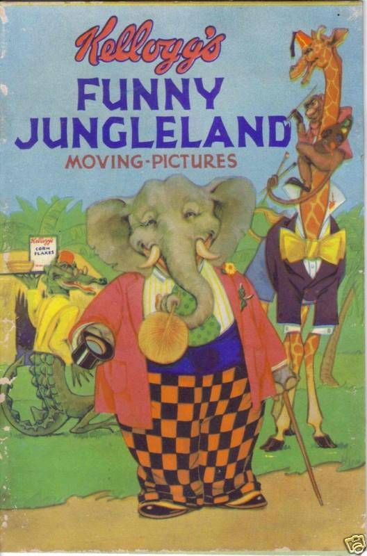 1932 Kelloggs FUNNY JUNGLELAND Moving Pictures Folder  