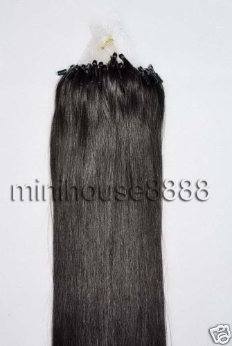 100S 20 Loop/Micro Rings Hair Extensions #1B, 50g  