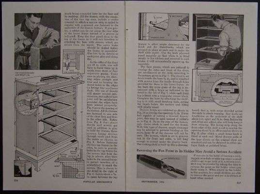 plans for a colonial four drawer bachelor chest of drawers