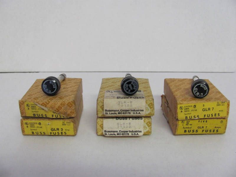 Lot of 28 Buss GLR 3, 5, and 7 Amp Fuses 300V See Desc.  