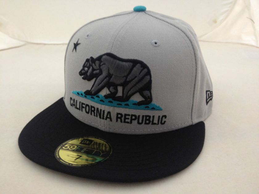 NEW ERA 5950 RARE CUSTOM CALIFORNIA REPUBLIC GREY/GRAPHITE  