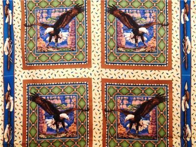 New Eagle Fabric Pillow Panel Bird Wildlife Southwest  