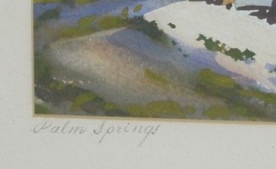 Robert Landry Watercolor 16 x 13 Palm Springs Signed  