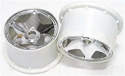 Rear Super Star Wheel Set (Chrome) for HPI Baja 5b 3229  