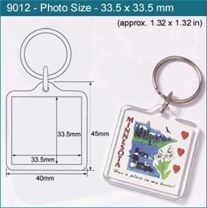 100 Blank Acrylic Keychain 34x34 DIY Photo Keyring 9012  