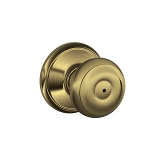 Schlage F40GEO609 Antique Brass Georgian Privacy Door Knob Set  