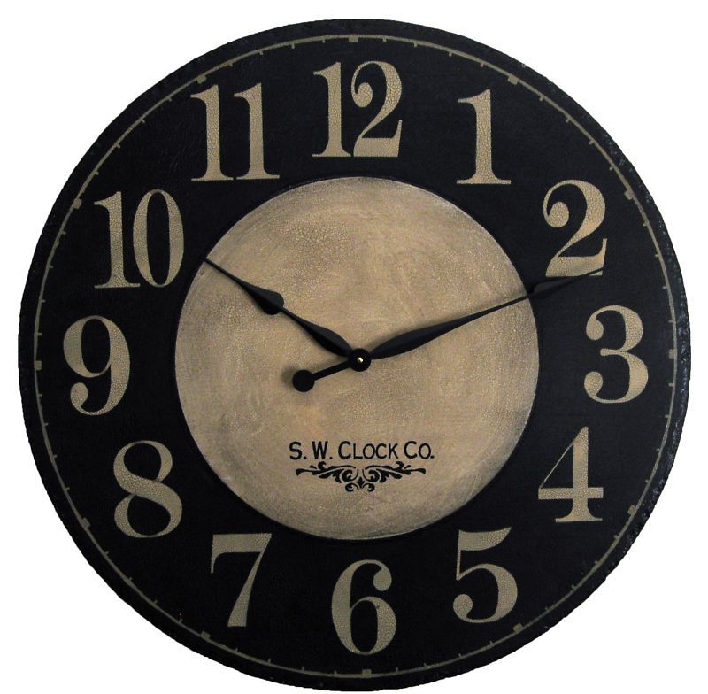 Large Wall Clock 36 Antique style vintage big black  