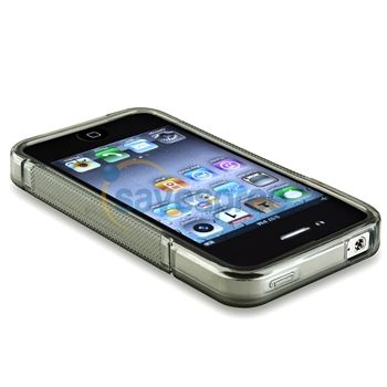   TPU Gel Case Cover Bumper+Privacy Film Guard for iPhone 4 s 4s 4th New