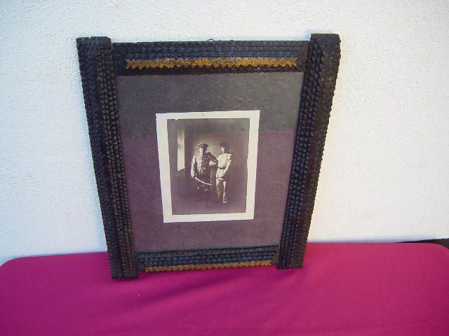 ANTIQUE TRAMP ART FRAME 1900 GERMANY  